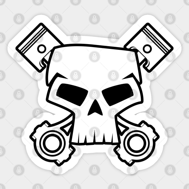 Racing Skull Sticker by HSDESIGNS